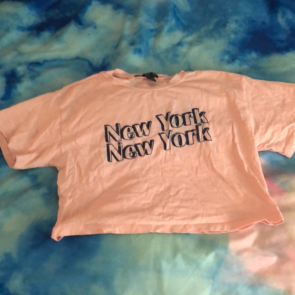 Pink New York Crop Top T-shirt Forever 21